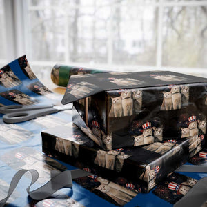 Patriotic Smoking Cat Wrapping Paper Roll Funny American Cat Lover 4th of July