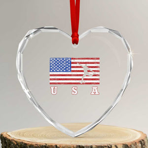 Patriotic Soccer Heart Crystal Glass Ornament USA American Flag Team TS11 Transparent Glass 3'' Heart Print Your Wear