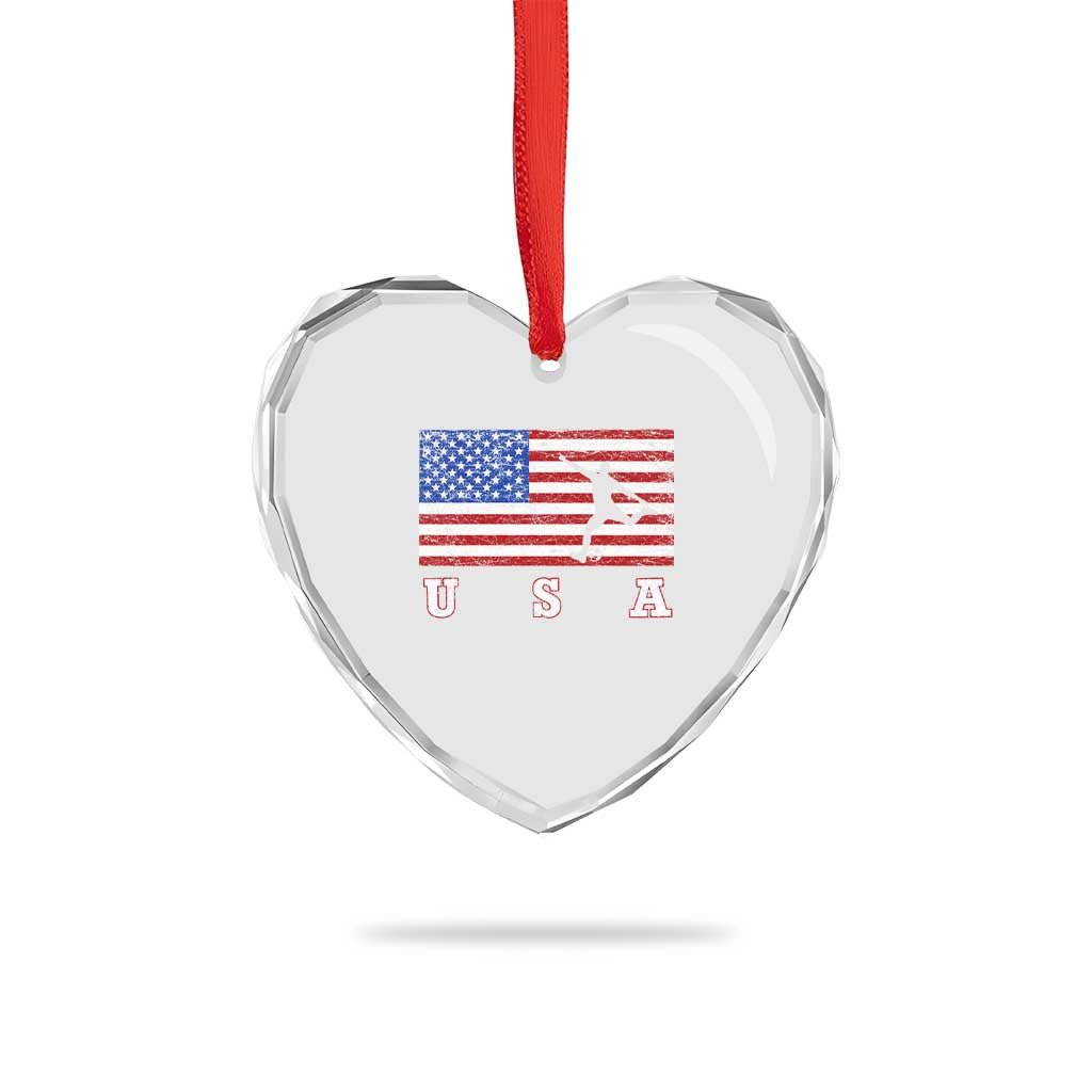 Patriotic Soccer Heart Crystal Glass Ornament USA American Flag Team TS11 Print Your Wear