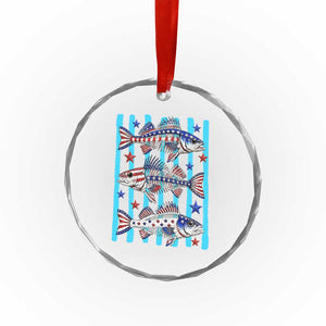 Patriotic Striped Bass Fishing Skeleton Crystal Glass Ornament USA Flag Angler Gift TS12 Print Your Wear