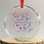 Patriotic Subtle FDT Crystal Glass Ornament Coquette Bow Patriotic 4th of July TS10 Transparent Glass 3'' Circle Print Your Wear