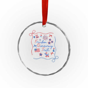 Patriotic Subtle FDT Crystal Glass Ornament Coquette Bow Patriotic 4th of July TS10 Print Your Wear
