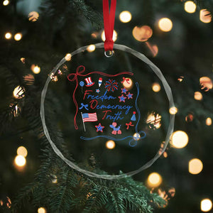 Patriotic Subtle FDT Crystal Glass Ornament Coquette Bow Patriotic 4th of July TS10 Print Your Wear