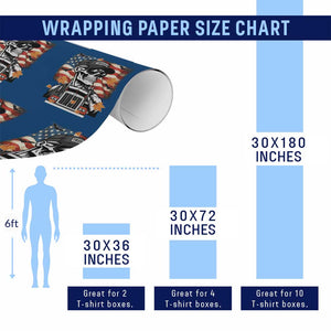 Patriotic Trucker Skeleton American Flag Wrapping Paper Roll TS14 Print Your Wear