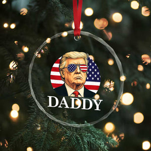 Patriotic Trump Daddy Crystal Glass Ornament American Flag Sunglasses TS02 Print Your Wear