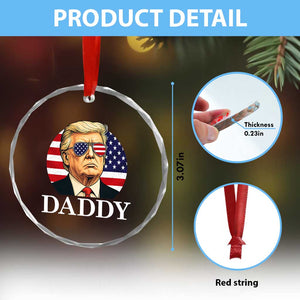Patriotic Trump Daddy Crystal Glass Ornament American Flag Sunglasses TS02 Print Your Wear