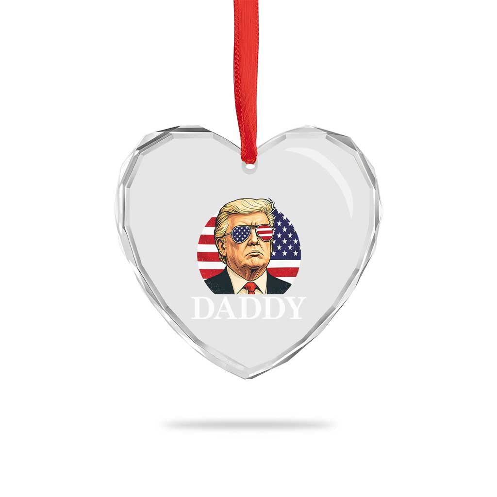 Patriotic Trump Daddy Heart Crystal Glass Ornament American Flag Sunglasses TS02 Print Your Wear