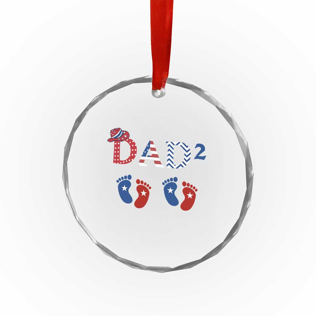 Patriotic Twin Dad American Flag Crystal Glass Ornament Father Of Twins USA Gift TS12 Print Your Wear