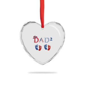 Patriotic Twin Dad American Flag Heart Crystal Glass Ornament Father Of Twins USA Gift TS12 Print Your Wear