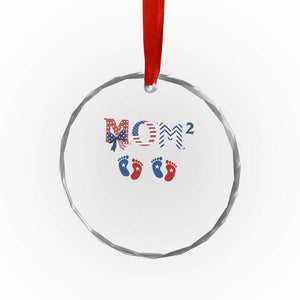 Patriotic Twin Mom Announcement American Flag Gift Crystal Glass Ornament TS12 Print Your Wear