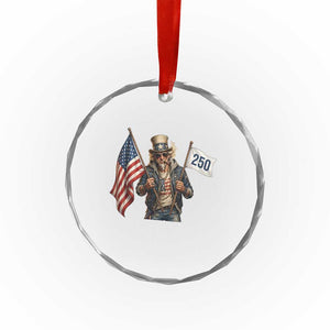 Patriotic Uncle Sam Celebrating 250 Years America Crystal Glass Ornament TS12 Print Your Wear
