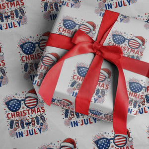 Patriotic USA Sunglasses Christmas In July Graphic Wrapping Paper Roll