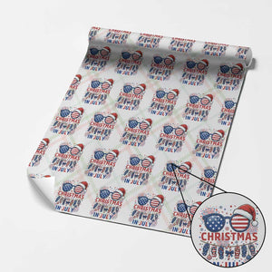 Patriotic USA Sunglasses Christmas In July Graphic Wrapping Paper Roll
