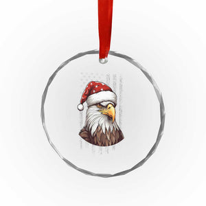 Patriotic Xmas Crystal Glass Ornament Santa Bald Eagle USA Flag Xmas TS09 Print Your Wear