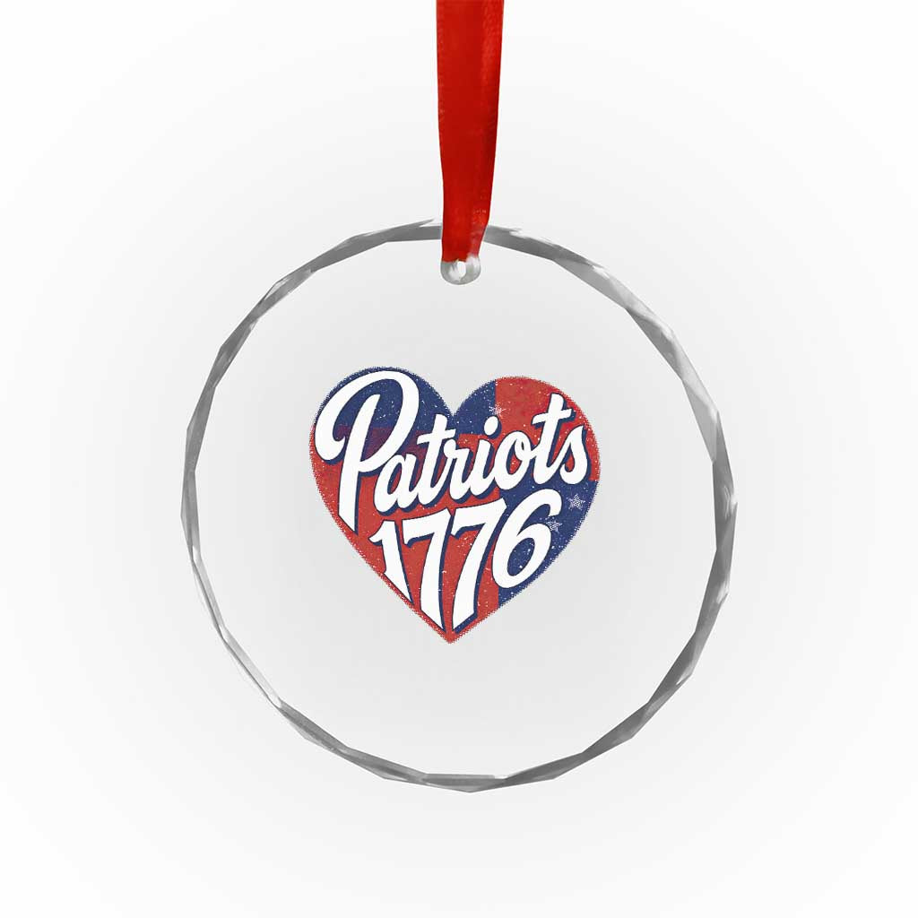 Patriots 1776 Red and Blue Heart Crystal Glass Ornament Classic Patriotic Sports Fan Style TS02 Print Your Wear