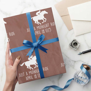 Paul Revere American History Wrapping Paper Roll Just A Midnight Ride April 18 1775