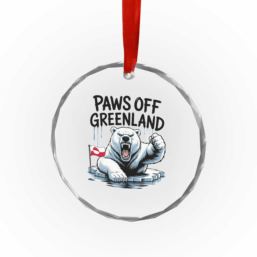Paws Off Greenland Crystal Glass Ornament Resist Polar Bear Political Satire TS11 Print Your Wear