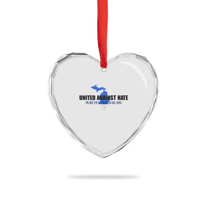Peace for Grand Blanc Michigan Heart Crystal Glass Ornament United Against Hate TS02 Print Your Wear