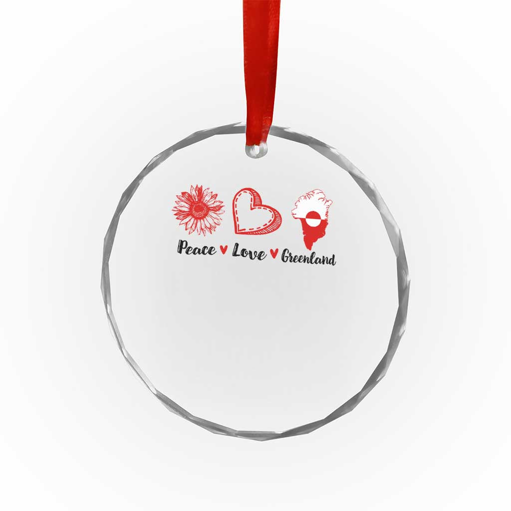 Peace Love Greenland Crystal Glass Ornament Sunflower Flag Stand With Greenland TS10 Print Your Wear