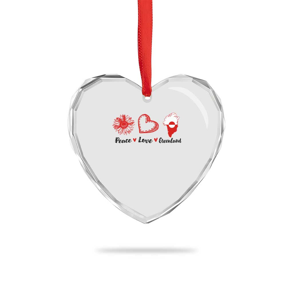 Peace Love Greenland Heart Crystal Glass Ornament Sunflower Flag Stand With Greenland TS10 Print Your Wear