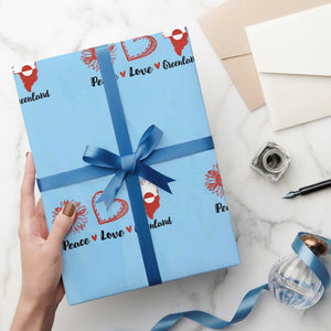 Peace Love Greenland Wrapping Paper Roll Sunflower Flag Stand With Greenland TS10 Light Blue Print Your Wear