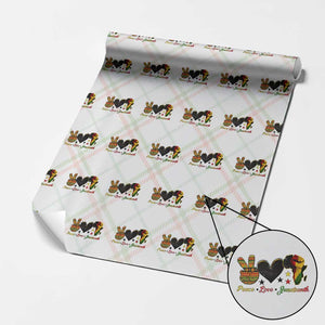 Peace Love Juneteenth Wrapping Paper Roll 1865 Heart Kente Peace Sign Africa Fist TS02 Christmas Plaid Print Your Wear