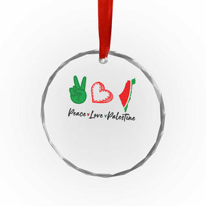 Peace Love Palestine Crystal Glass Ornament Gaza Palestinian Flag TS10 Print Your Wear