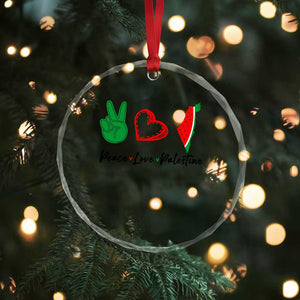 Peace Love Palestine Crystal Glass Ornament Gaza Palestinian Flag TS10 Print Your Wear