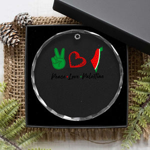 Peace Love Palestine Crystal Glass Ornament Gaza Palestinian Flag TS10 Print Your Wear