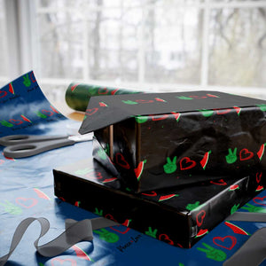Peace Love Palestine Wrapping Paper Roll Gaza Palestinian Flag TS10 Black Print Your Wear