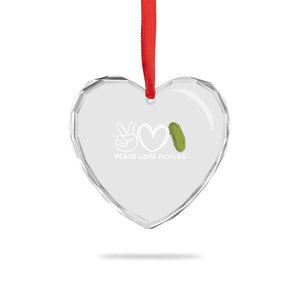Peace Love Pickles Heart Crystal Glass Ornament TS10 Print Your Wear