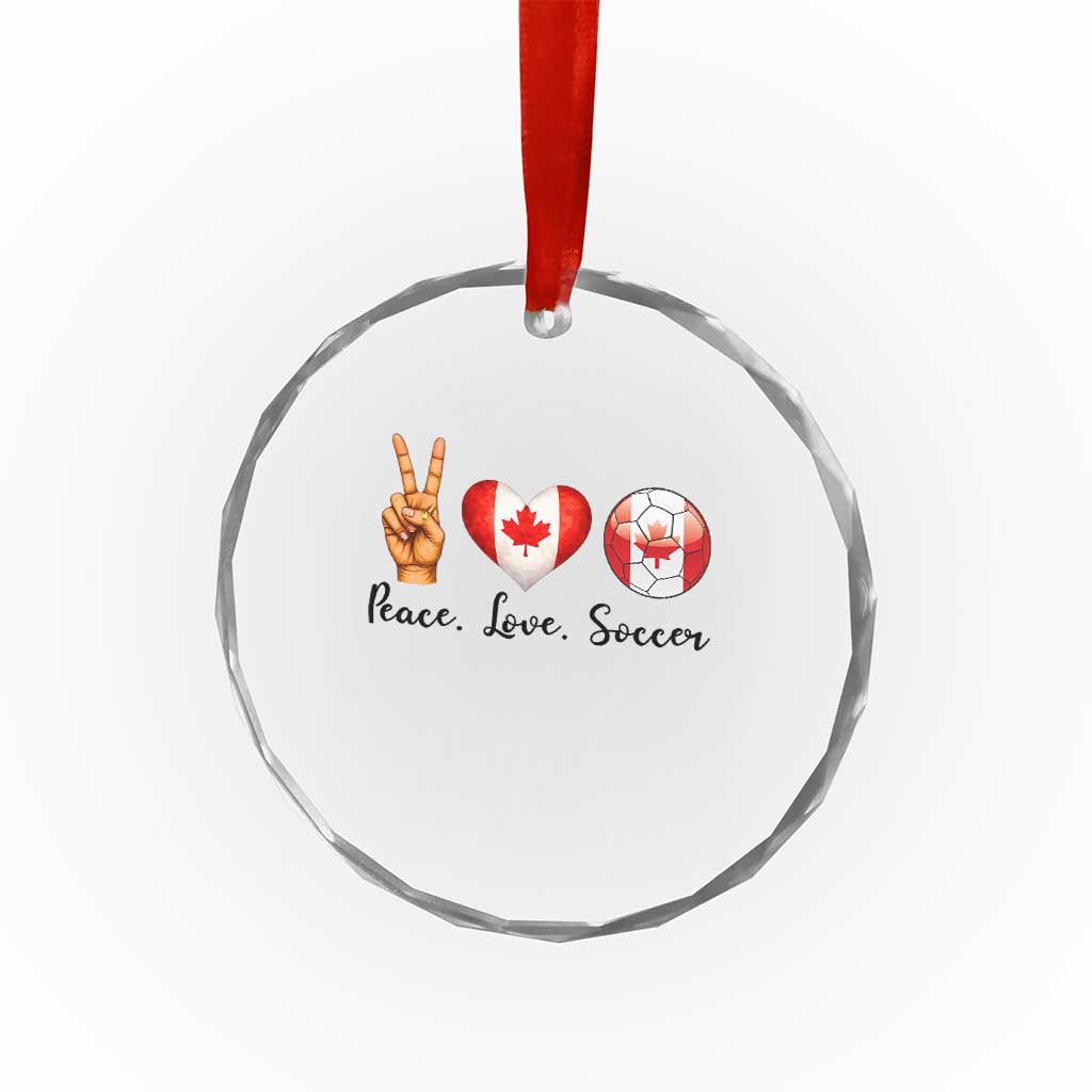 Peace Love Soccer Crystal Glass Ornament Proud Canadian Fan Gift TS12 Print Your Wear