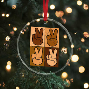 Peace Sign Equality for All Crystal Glass Ornament Peace Out V Fingers Hand Equal Rights TS10 Print Your Wear