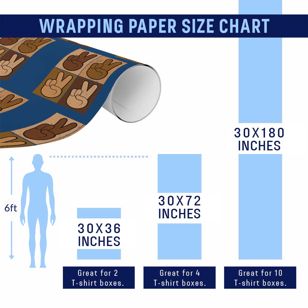 Peace Sign Equality for All Wrapping Paper Roll Peace Out V Fingers Hand Equal Rights TS10 Print Your Wear