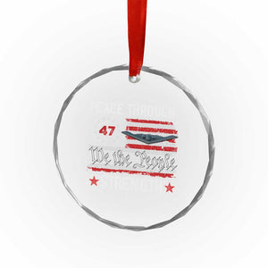 Peace Through Strength Crystal Glass Ornament Patriotic Midnight Hammer Jet American Flag TS02 Print Your Wear