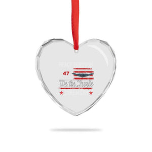 Peace Through Strength Heart Crystal Glass Ornament Patriotic Midnight Hammer Jet American Flag TS02 Print Your Wear