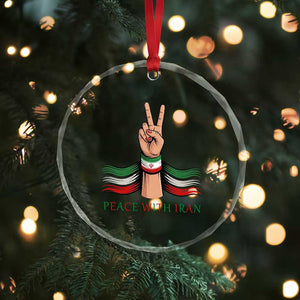 Peace With Iran Crystal Glass Ornament Support Iranian People For Peace TS12 Print Your Wear