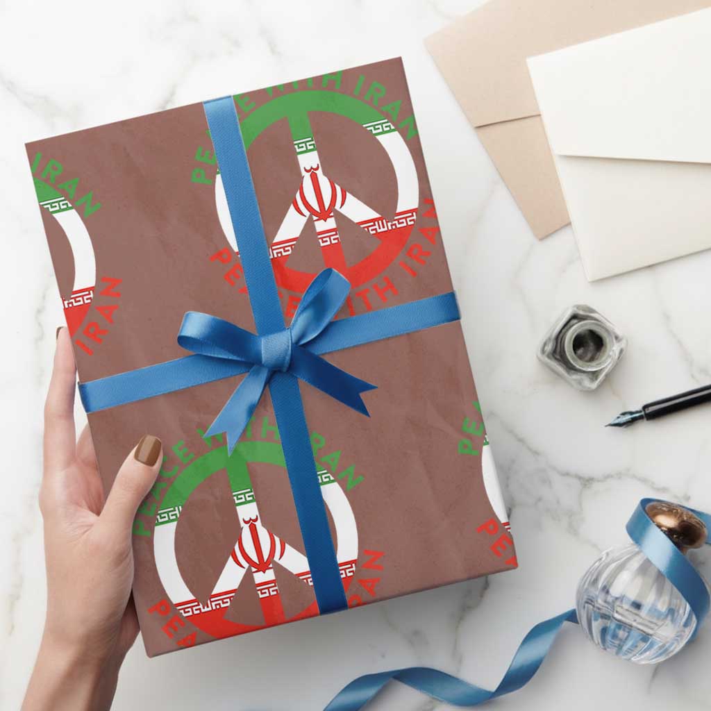 Peace With Iran Wrapping Paper Roll Not War In Middle East TS12 Mocha Print Your Wear