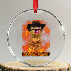 Peanut Goop Meme Crystal Glass Ornament Funny Bungulator TS10 Transparent Glass 3'' Circle Print Your Wear