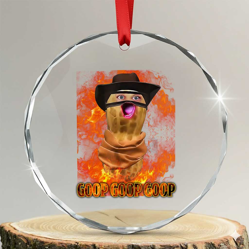 Peanut Goop Meme Crystal Glass Ornament Funny Bungulator TS10 Transparent Glass 3'' Circle Print Your Wear