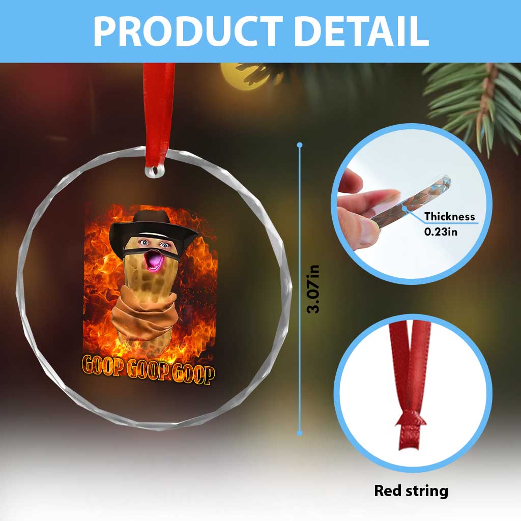 Peanut Goop Meme Crystal Glass Ornament Funny Bungulator TS10 Print Your Wear