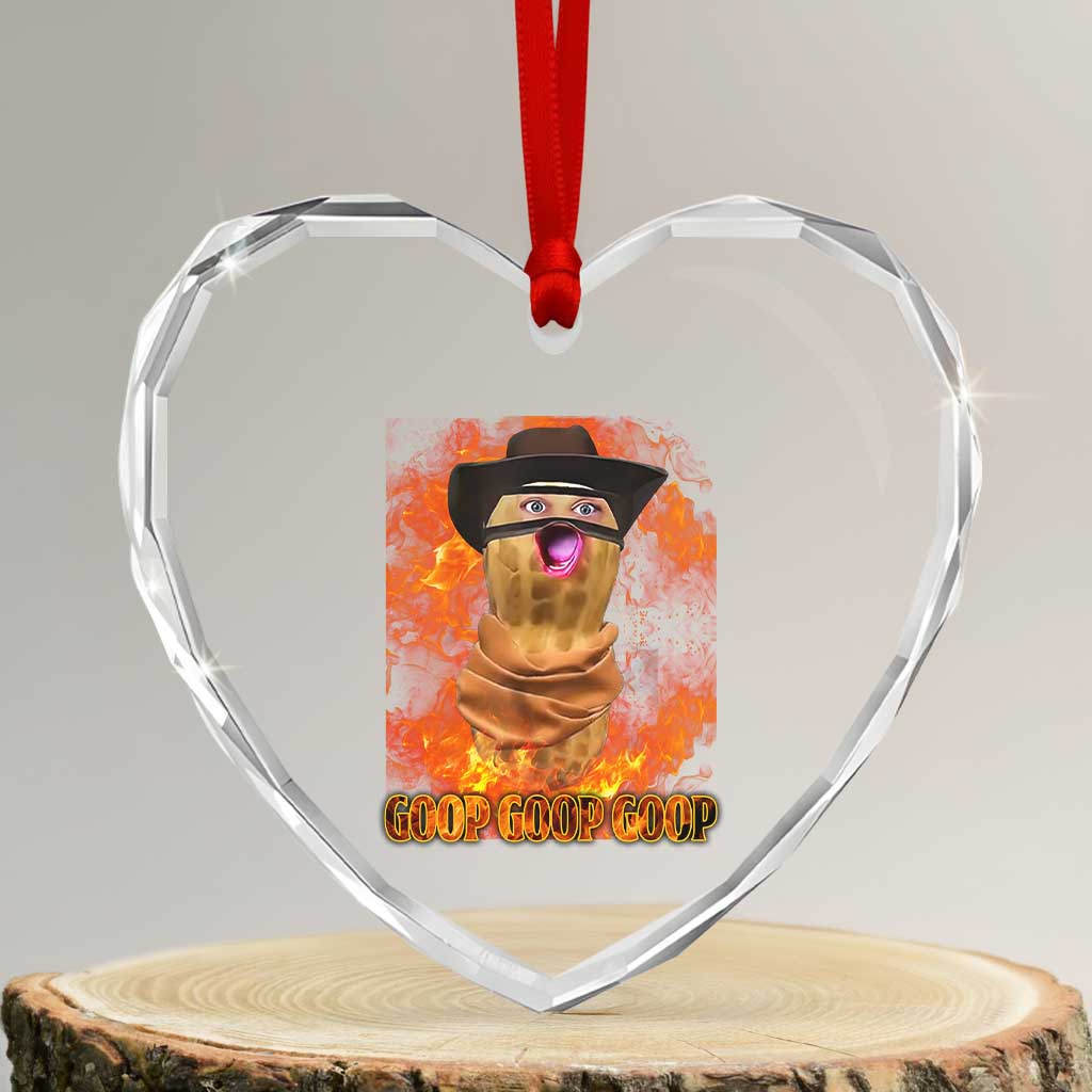 Peanut Goop Meme Heart Crystal Glass Ornament Funny Bungulator TS10 Transparent Glass 3'' Heart Print Your Wear