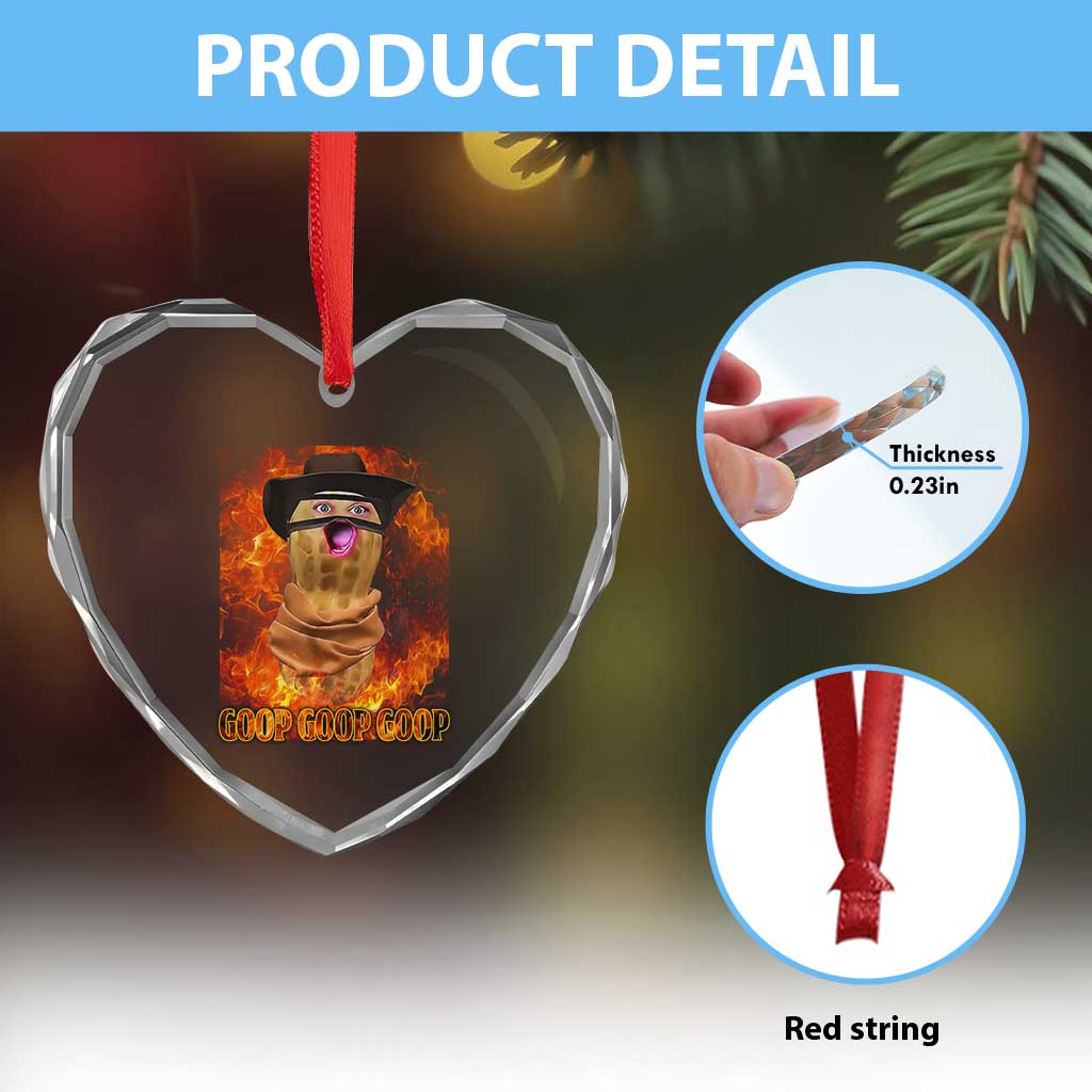 Peanut Goop Meme Heart Crystal Glass Ornament Funny Bungulator TS10 Print Your Wear