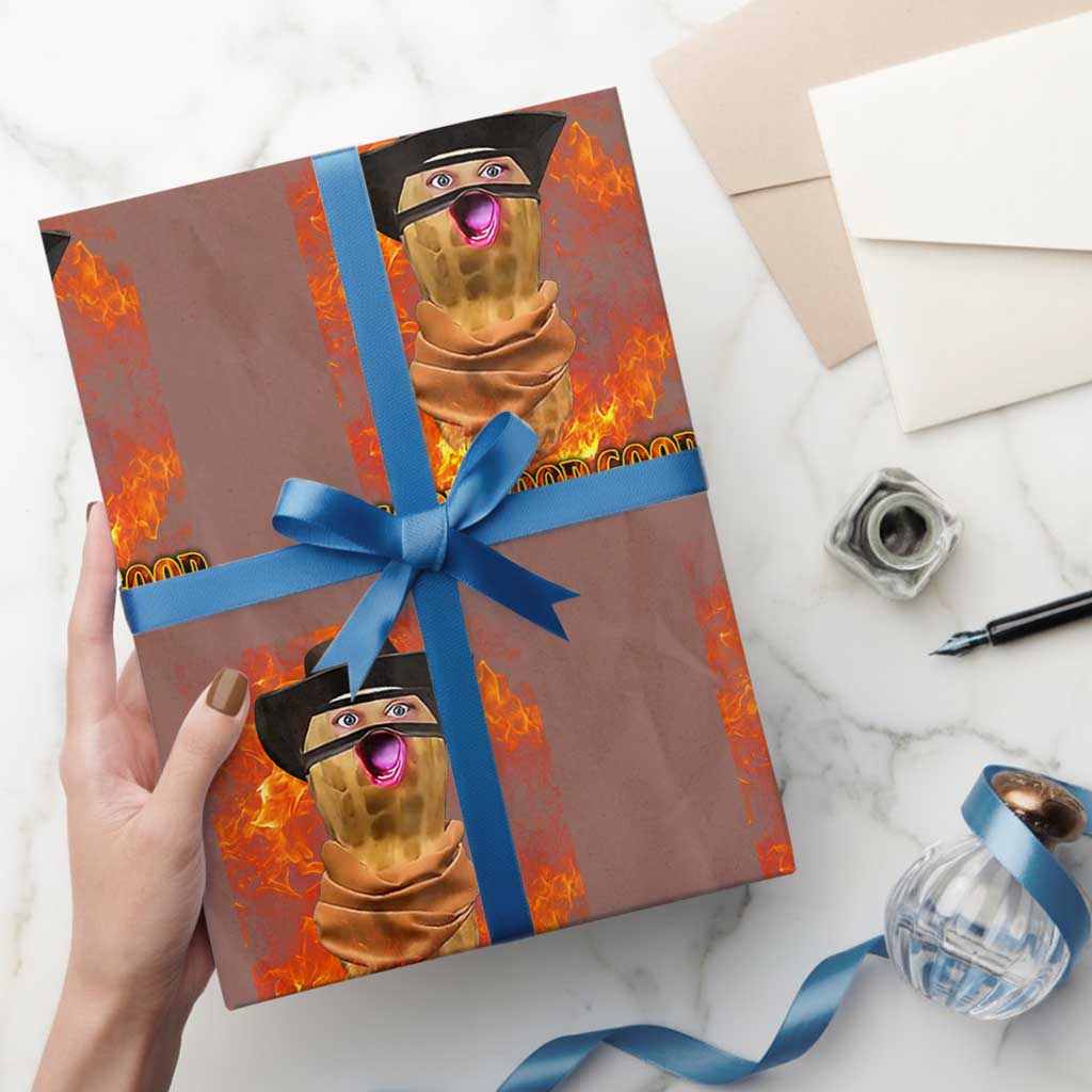 Peanut Goop Meme Wrapping Paper Roll Funny Bungulator TS10 Mocha Print Your Wear