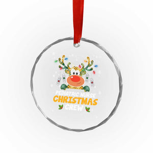Pediatric Nurse Xmas Crew Cute Reindeer Crystal Glass Ornament TS09 Print Your Wear