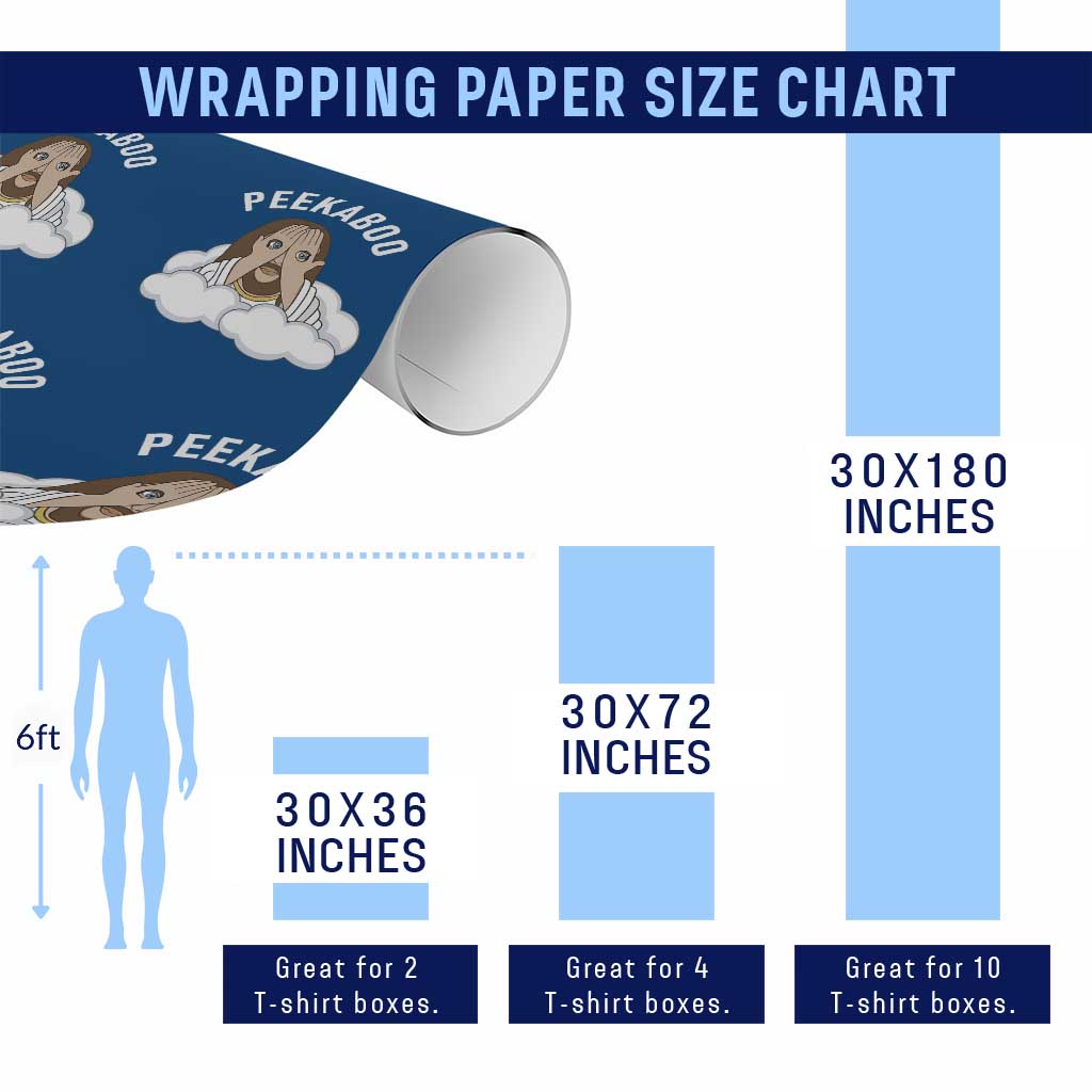 Peekaboo Jesus Funny Christian Wrapping Paper Roll Faith Humor Savior in Clouds Religious Meme TS02 Print Your Wear