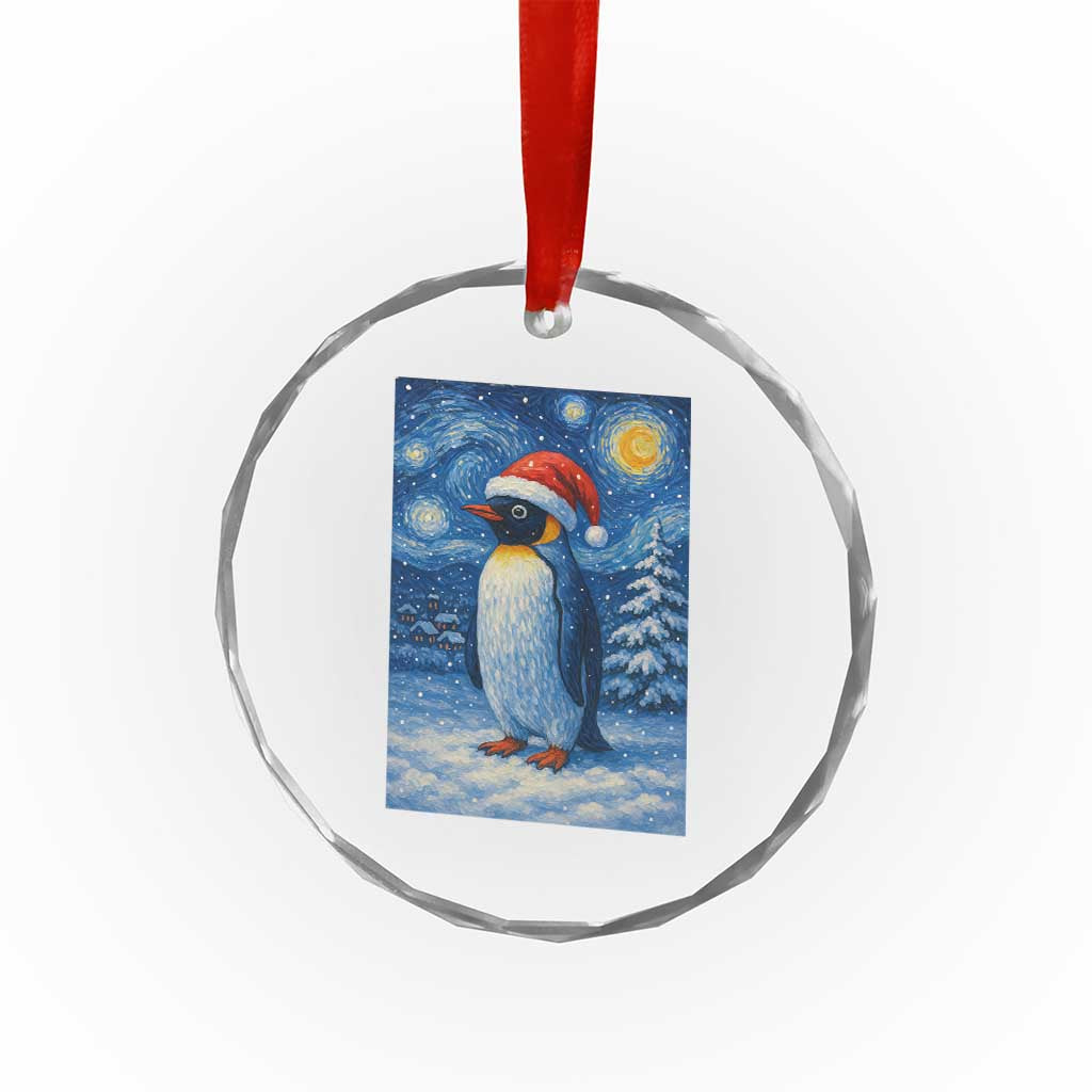 Penguin Christmas Crystal Glass Ornament Starry Night Van Gogh TS14 Print Your Wear