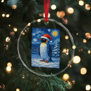 Penguin Christmas Crystal Glass Ornament Starry Night Van Gogh TS14 Print Your Wear