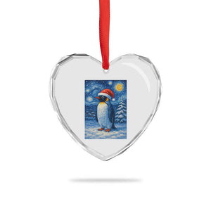 Penguin Christmas Heart Crystal Glass Ornament Starry Night Van Gogh TS14 Print Your Wear