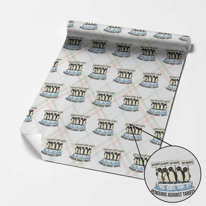 Penguins Against Tariffs Wrapping Paper Roll Resist Tariffs Subtle FDT Political Resistance TS14 Christmas Plaid Print Your Wear